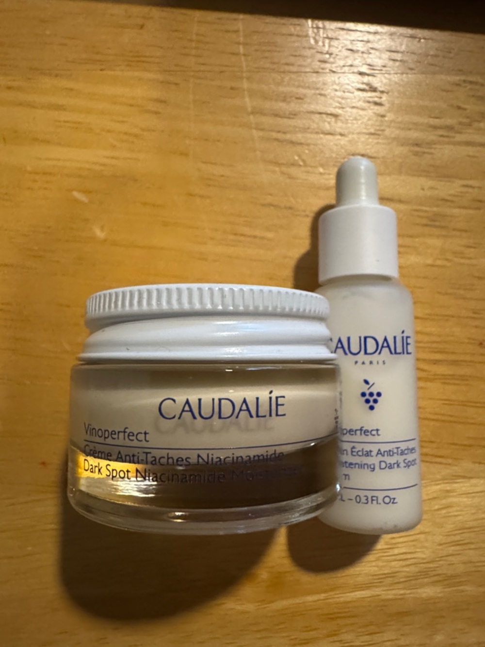 Caudalie vinoperfect serum and moisturizer travel size